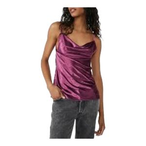NWT Free People All Night Velvet Tunic, Size L, Color Fig Jam.
